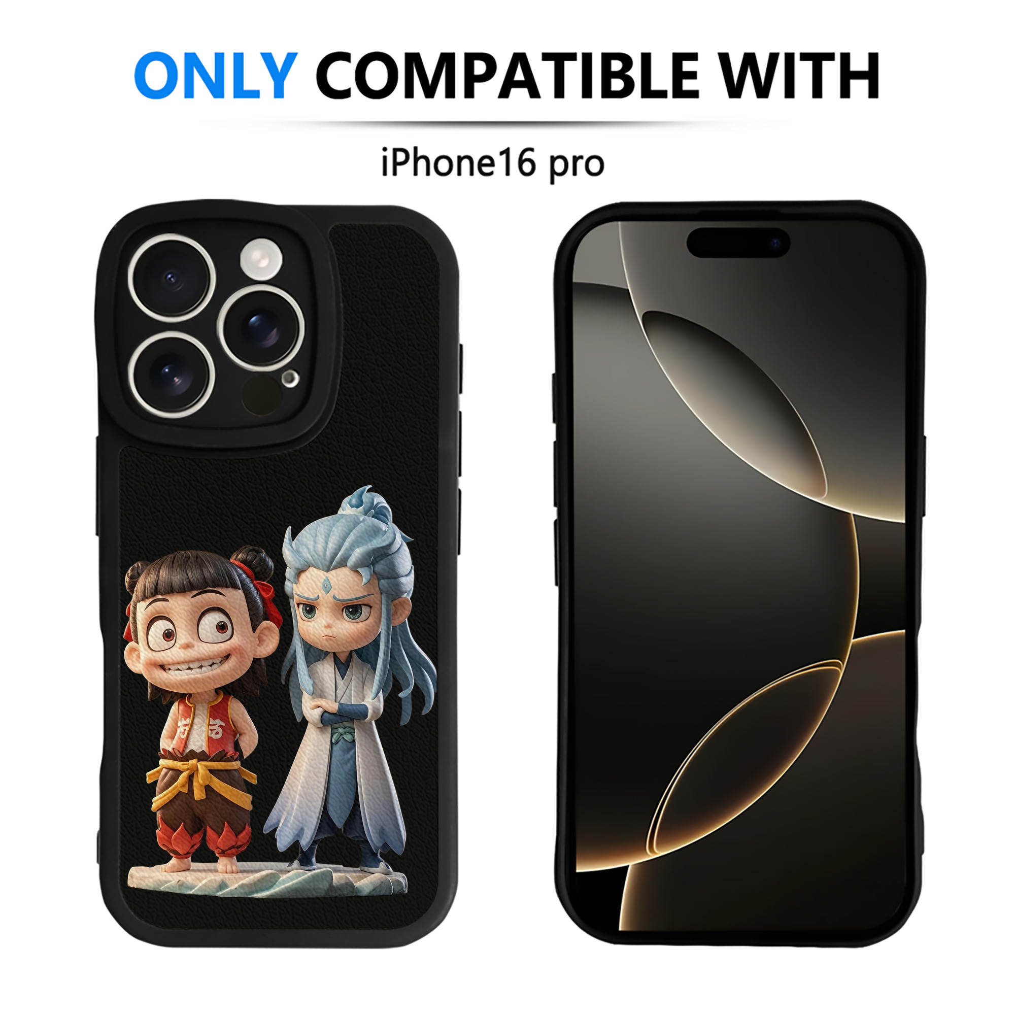 （画像用） Ne Zha 2 ナタ 魔童の大暴れ 【iPhone 16シリーズ対応】シリコンスマホケース（レザー調） 材質：シリコン